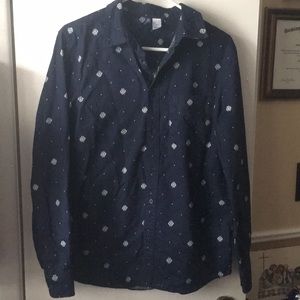 Blue patterned shirt